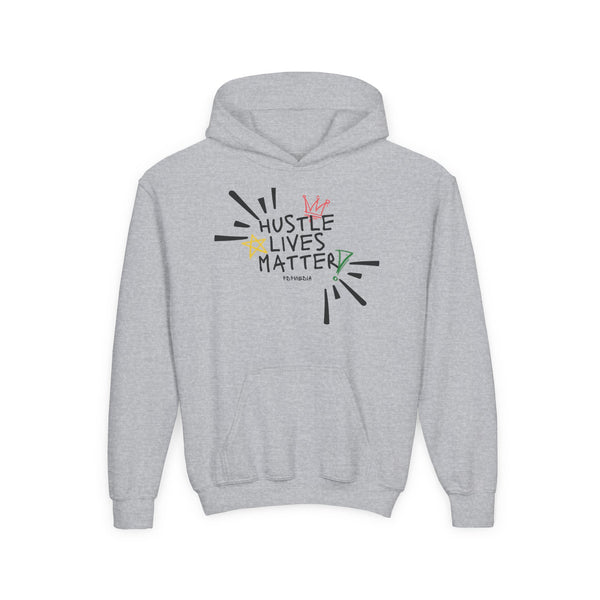 Hustle Mode (Kids) Youth Heavy Blend Hooded Hoodie - Hustle Lives Matter