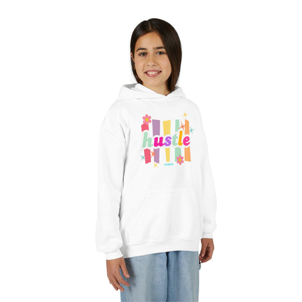 Hustle Mode (Kids) Youth Heavy Blend Hooded Hoodie - Pastel Hustle
