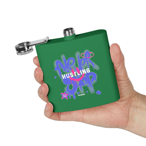 Flask, Hustle Mode - Stainless Steel 6oz (Never Stop)
