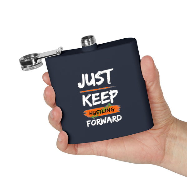 Flask, Hustle Mode - Stainless Steel 6oz (Keep Hustling Forward)
