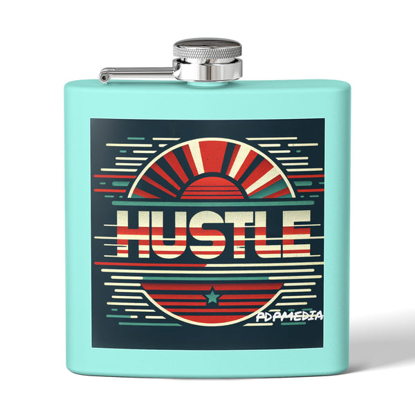Flask, Hustle Mode - Stainless Steel 6oz (Retro Sports)