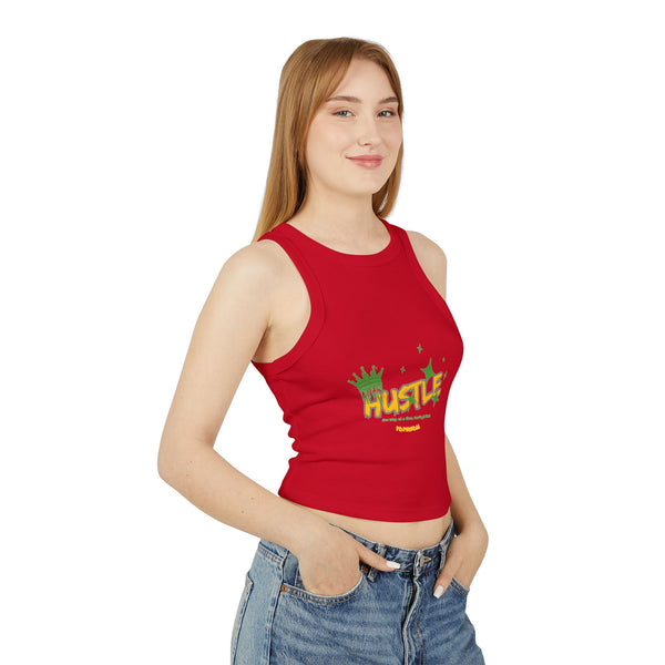 Racer Tank Top - 'Hustle' Crown Design for Women