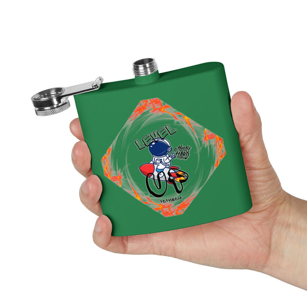 Flask, Hustle Mode - Stainless Steel 6oz (Level Up Black)