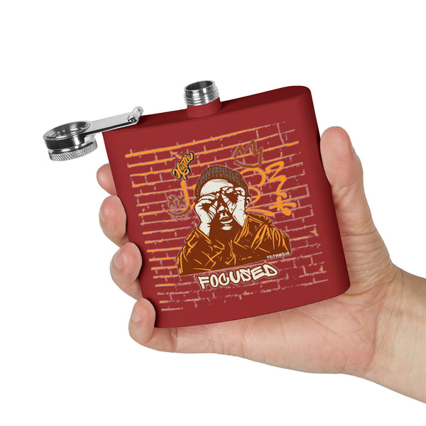 Flask, Hustle Mode - Stainless Steel 6oz (Focused Brown Crown)