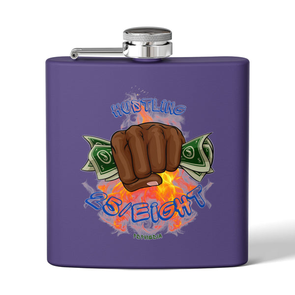 Flask, Hustle Mode - Stainless Steel 6oz (Hustling 25/Eight Blue)