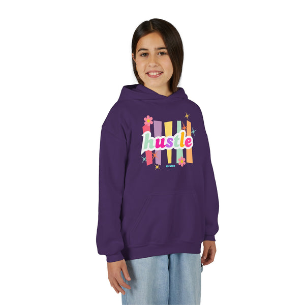 Hustle Mode (Kids) Youth Heavy Blend Hooded Hoodie - Pastel Hustle
