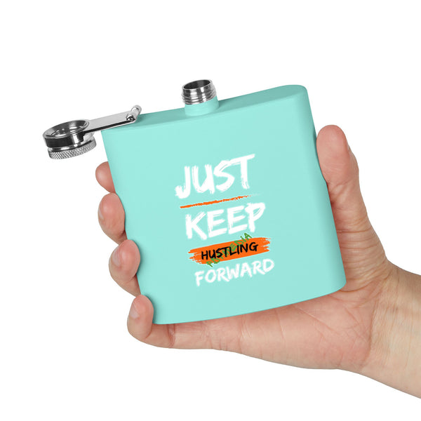 Flask, Hustle Mode - Stainless Steel 6oz (Keep Hustling Forward)