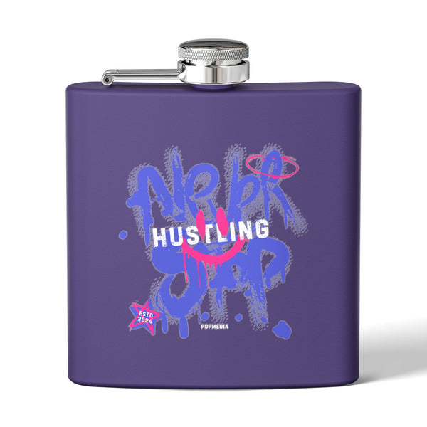 Flask, Hustle Mode - Stainless Steel 6oz (Never Stop)