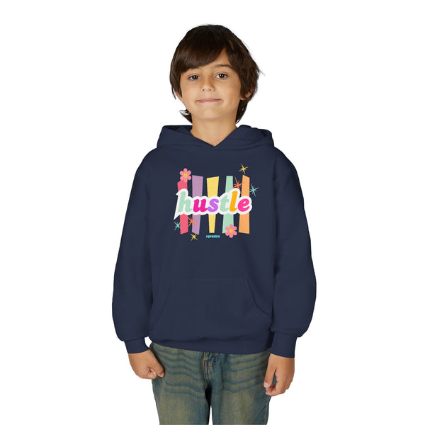 Hustle Mode (Kids) Youth Heavy Blend Hooded Hoodie - Pastel Hustle