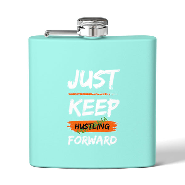 Flask, Hustle Mode - Stainless Steel 6oz (Keep Hustling Forward)