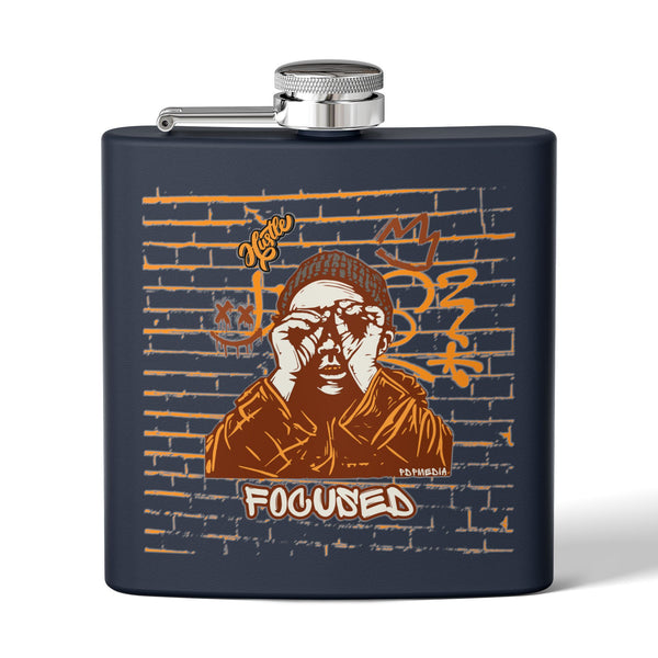 Flask, Hustle Mode - Stainless Steel 6oz (Focused Brown Crown)