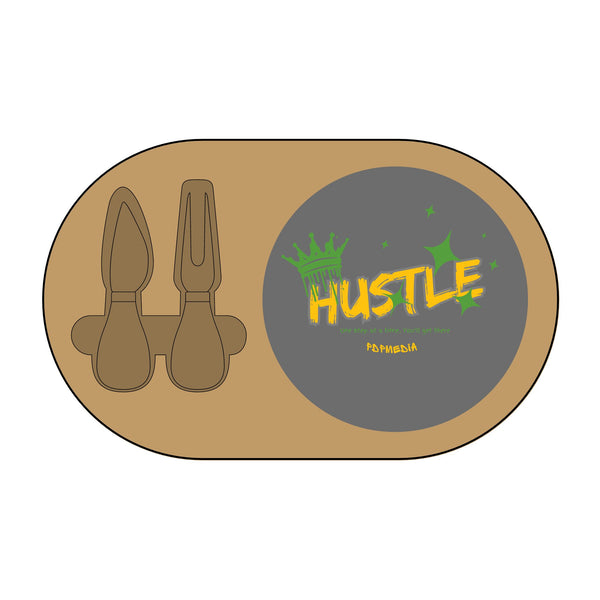 Charcuterie Board - King Hustle (Engraving) - Hosting Experience Upgrade Acacia Wood Slate Cheese Lovers Entertaining Statement Piece