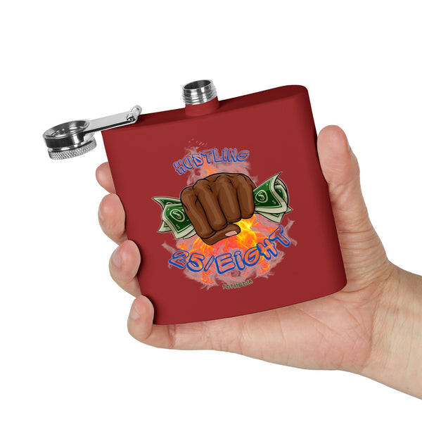 Flask, Hustle Mode - Stainless Steel 6oz (Hustling 25/Eight Blue)