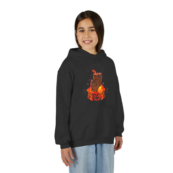 Hustle Mode (Kids) Youth Heavy Blend Hooded Hoodie - Activated