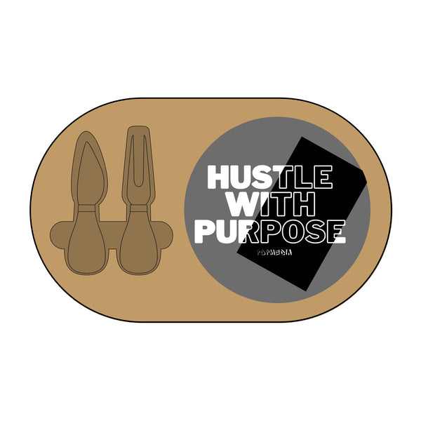 Charcuterie Board - Hustle With Purpose (Engraving) - Hosting Experience Upgrade Acacia Wood Slate Cheese Lovers Entertaining Statement Piece