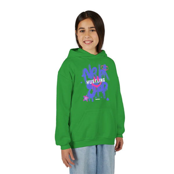 Hustle Mode (Kids) Youth Heavy Blend Hooded Hoodie - Never Stop