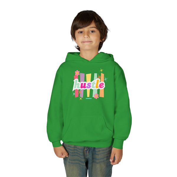 Hustle Mode (Kids) Youth Heavy Blend Hooded Hoodie - Pastel Hustle