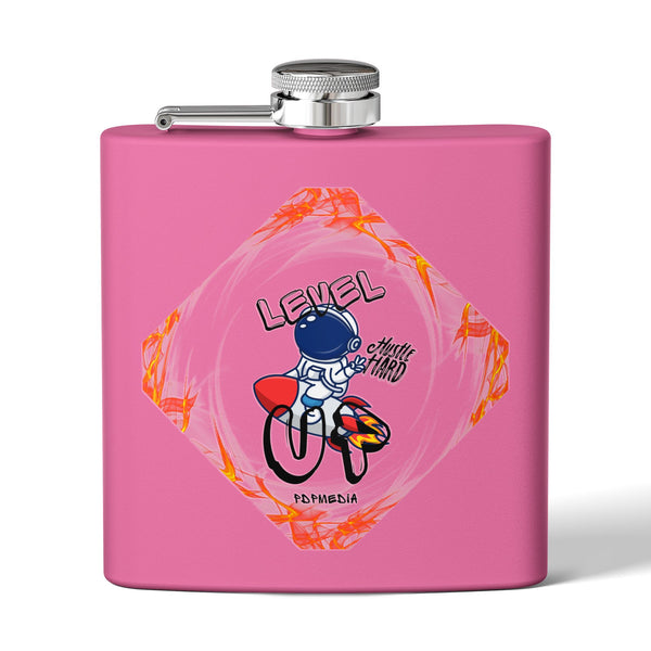 Flask, Hustle Mode - Stainless Steel 6oz (Level Up Black)