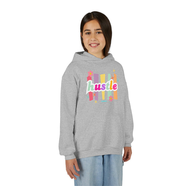 Hustle Mode (Kids) Youth Heavy Blend Hooded Hoodie - Pastel Hustle