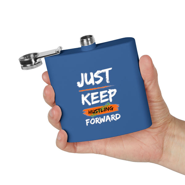 Flask, Hustle Mode - Stainless Steel 6oz (Keep Hustling Forward)