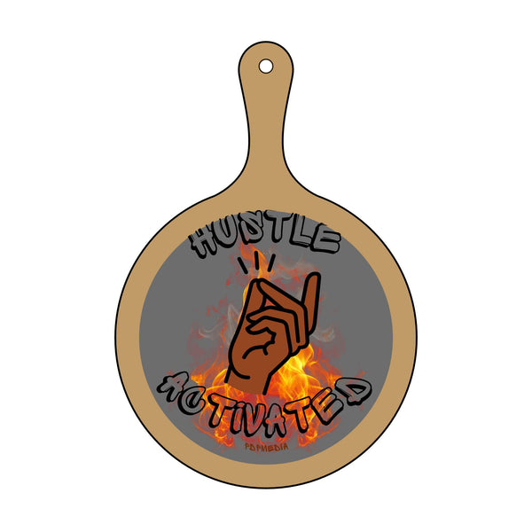 Charcuterie Board - Hustle Activated (Engraving) - Hosting Experience Upgrade Acacia Wood Slate Cheese Lovers Entertaining Statement Piece