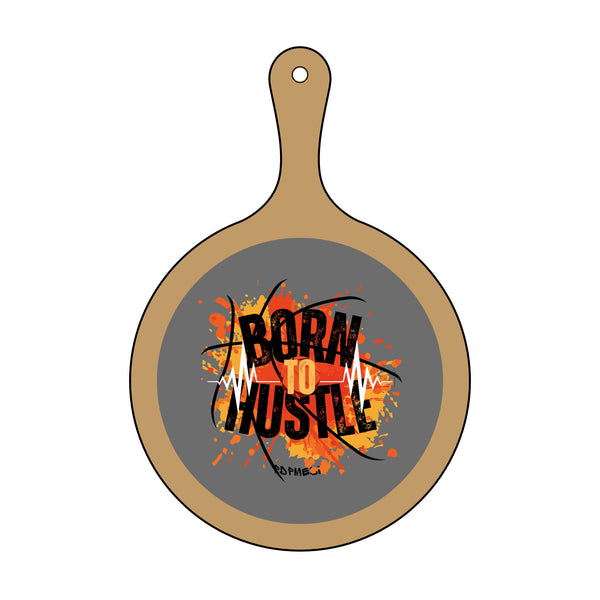 Charcuterie Board - Born to Hustle (Engraving) - Hosting Experience Upgrade Acacia Wood Slate Cheese Lovers Entertaining Statement Piece