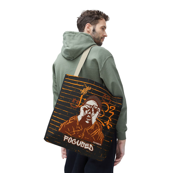Hustle Mode Tote Bag - Focused Brown Crown