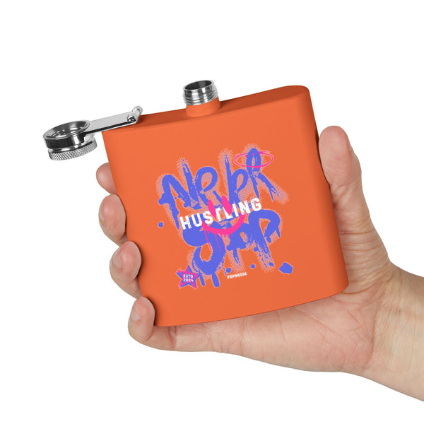 Flask, Hustle Mode - Stainless Steel 6oz (Never Stop)