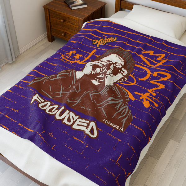 Hustle Mode Plush Blanket - Focused King's Crown (Yellow)