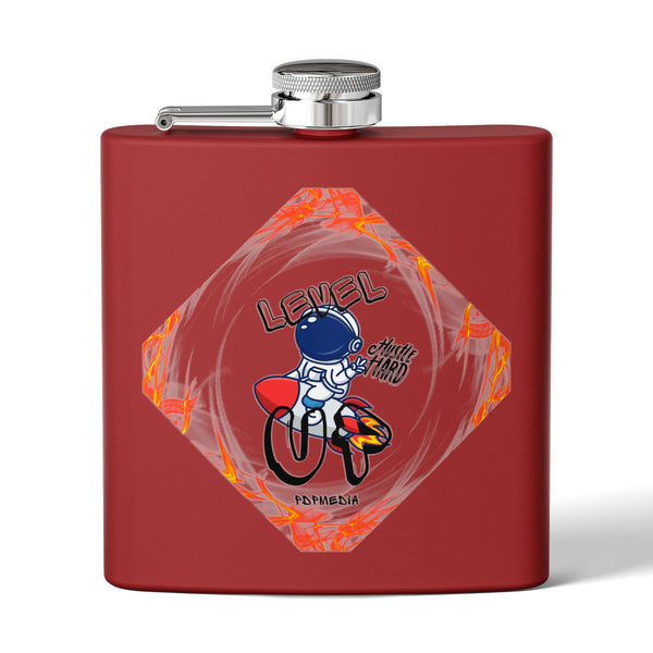 Flask, Hustle Mode - Stainless Steel 6oz (Level Up Black)