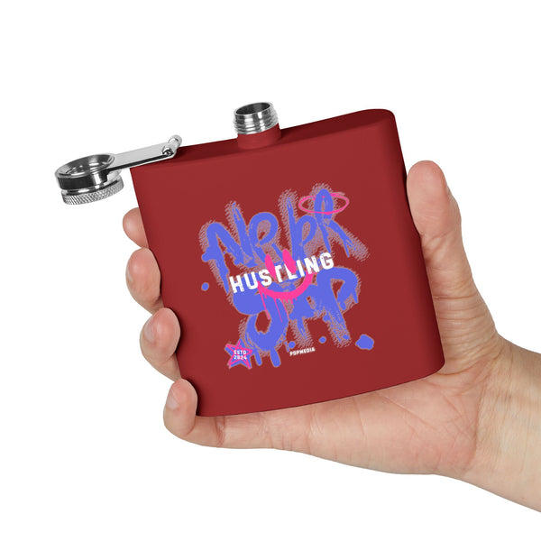 Flask, Hustle Mode - Stainless Steel 6oz (Never Stop)