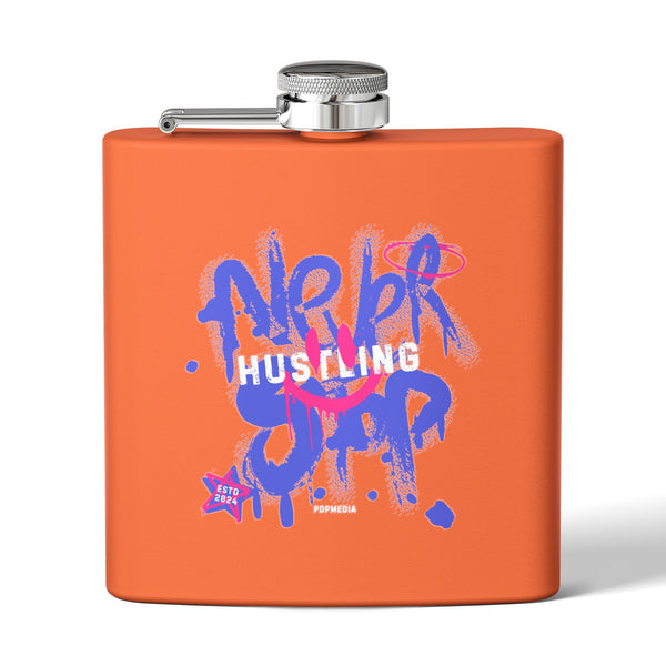 Flask, Hustle Mode - Stainless Steel 6oz (Never Stop)