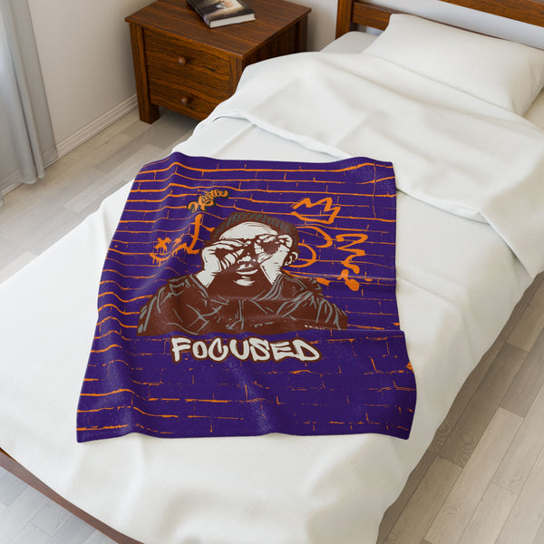 Hustle Mode Plush Blanket - Focused King's Crown (Yellow)