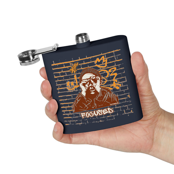 Flask, Hustle Mode - Stainless Steel 6oz (Focused Yellow Crown)