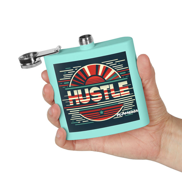 Flask, Hustle Mode - Stainless Steel 6oz (Retro Sports)
