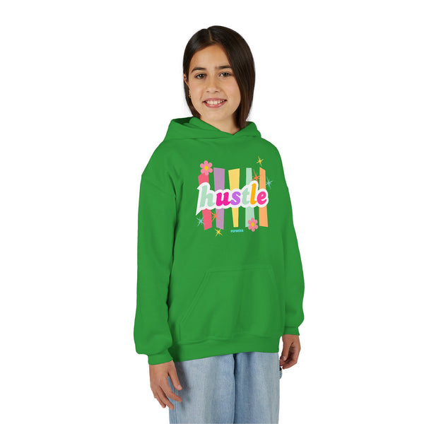 Hustle Mode (Kids) Youth Heavy Blend Hooded Hoodie - Pastel Hustle