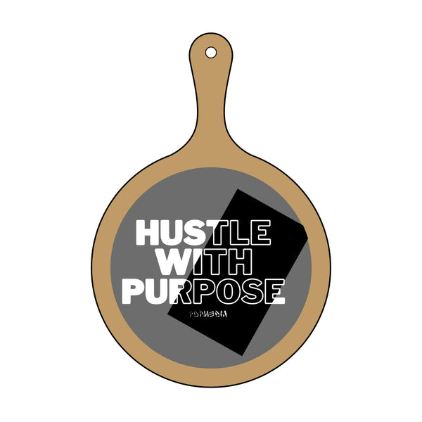 Charcuterie Board - Hustle With Purpose (Engraving) - Hosting Experience Upgrade Acacia Wood Slate Cheese Lovers Entertaining Statement Piece