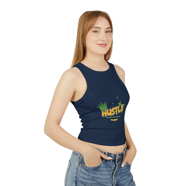 Racer Tank Top - 'Hustle' Crown Design for Women