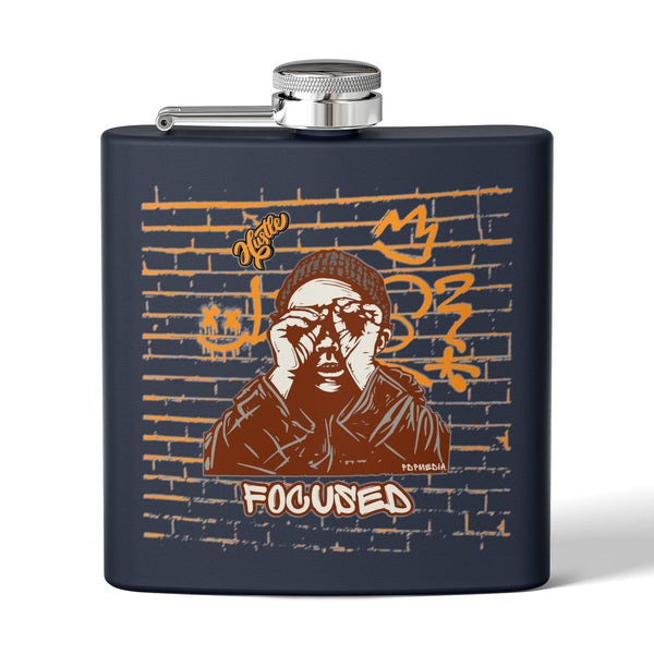 Flask, Hustle Mode - Stainless Steel 6oz (Focused Yellow Crown)