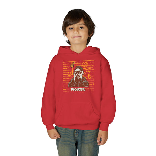 Hustle Mode (Kids) Youth Heavy Blend Hooded Hoodie - Focused (Y)