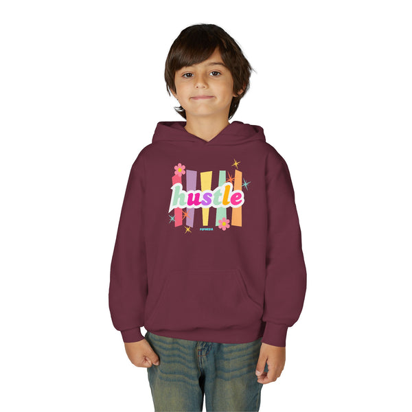 Hustle Mode (Kids) Youth Heavy Blend Hooded Hoodie - Pastel Hustle