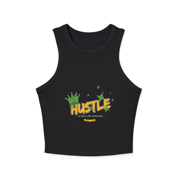 Racer Tank Top - 'Hustle' Crown Design for Women