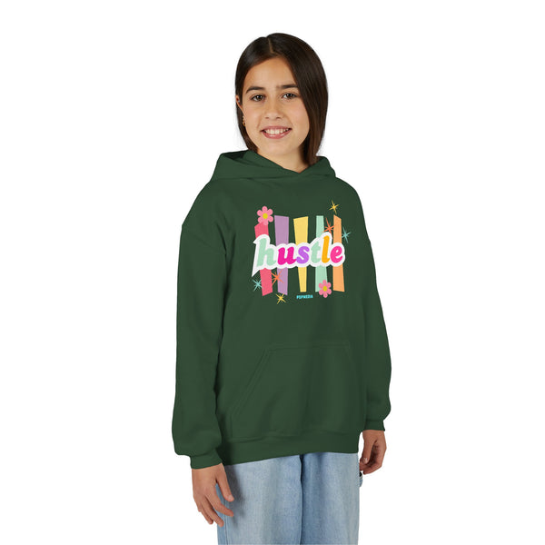 Hustle Mode (Kids) Youth Heavy Blend Hooded Hoodie - Pastel Hustle