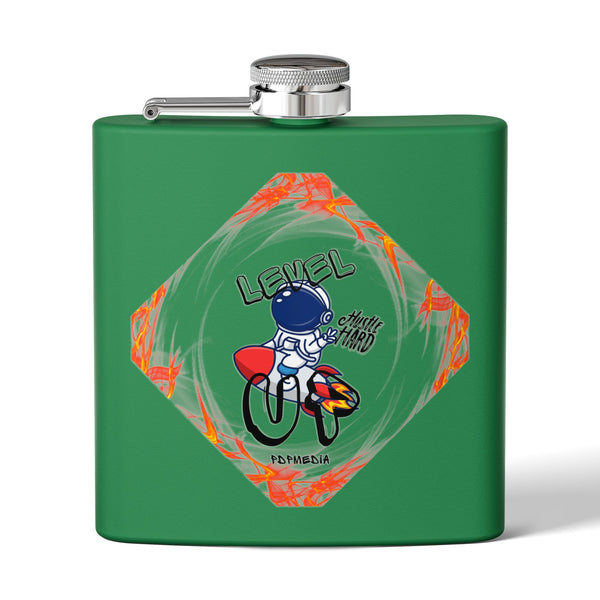 Flask, Hustle Mode - Stainless Steel 6oz (Level Up Black)