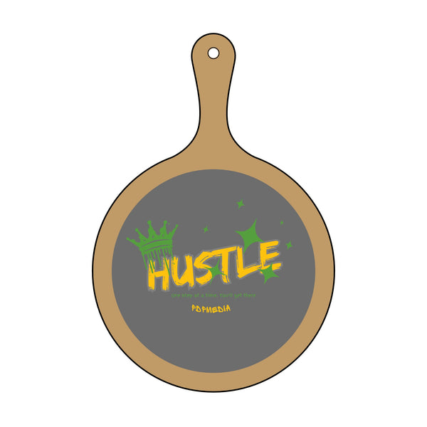 Charcuterie Board - King Hustle (Engraving) - Hosting Experience Upgrade Acacia Wood Slate Cheese Lovers Entertaining Statement Piece