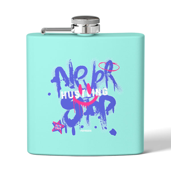 Flask, Hustle Mode - Stainless Steel 6oz (Never Stop)