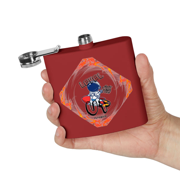 Flask, Hustle Mode - Stainless Steel 6oz (Level Up Black)