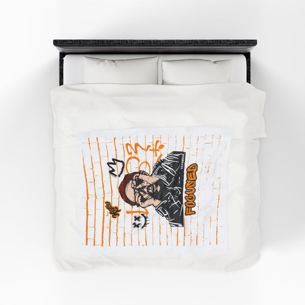 Hustle Mode Plush Blanket - Focused King's Crown (Black)