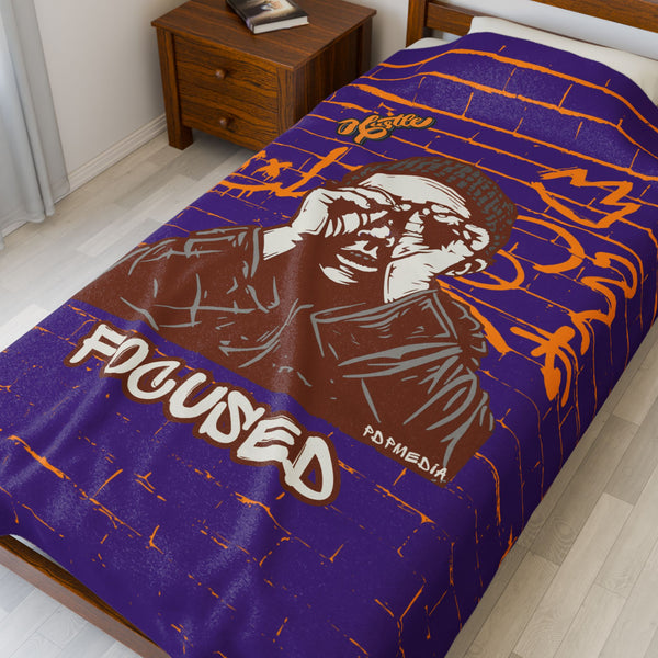 Hustle Mode Plush Blanket - Focused King's Crown (Yellow)