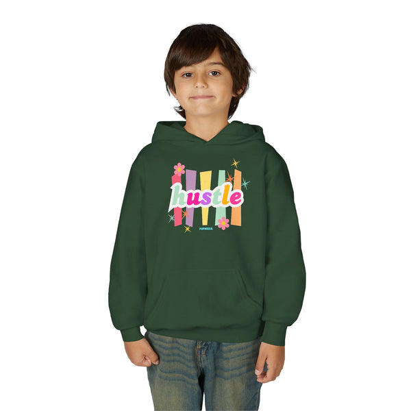 Hustle Mode (Kids) Youth Heavy Blend Hooded Hoodie - Pastel Hustle